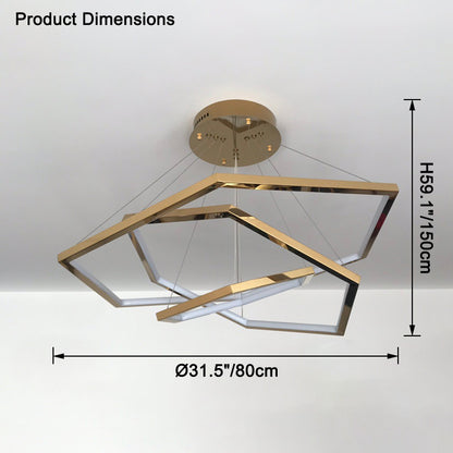 WOMO Tiered Hexagon Led Chandelier-WM2463