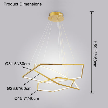 WOMO Tiered Hexagon Led Chandelier-WM2463