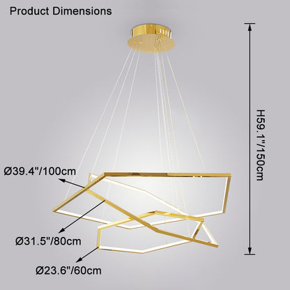 WOMO Tiered Hexagon Led Chandelier-WM2463