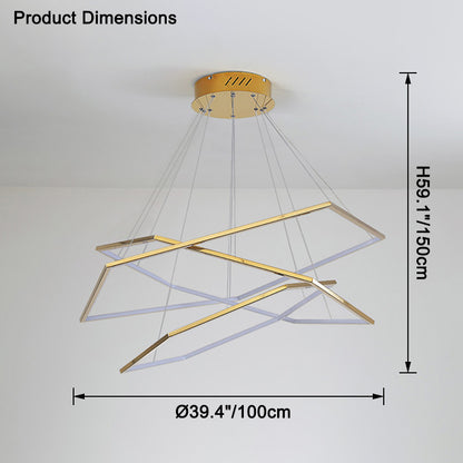 WOMO Tiered Hexagon Led Chandelier-WM2463