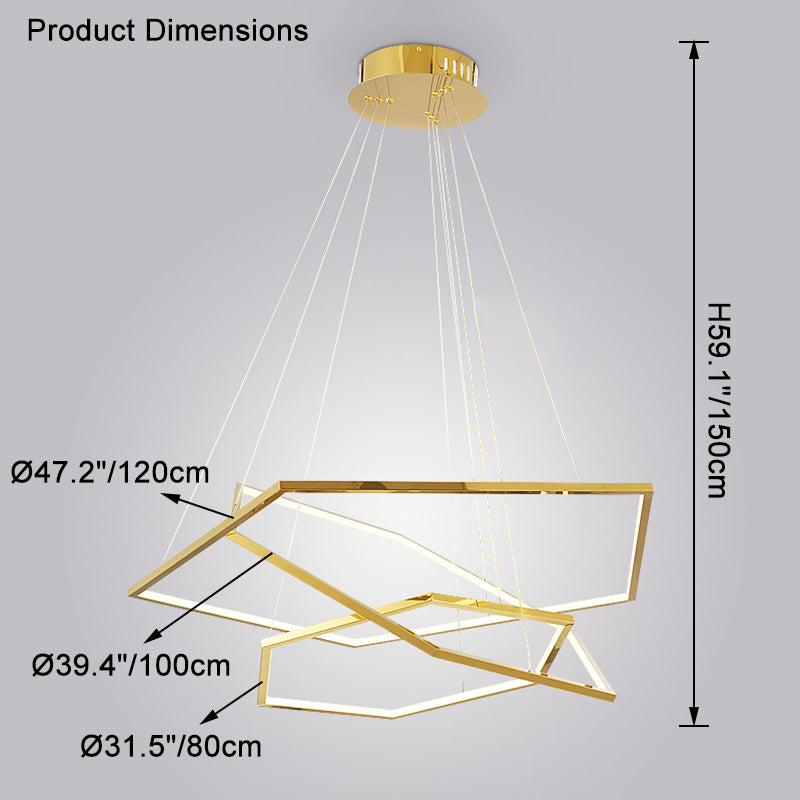 WOMO Tiered Hexagon Led Chandelier-WM2463