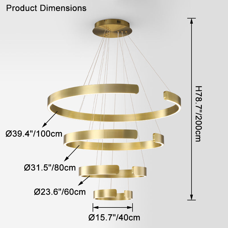 WOMO Tiered Circular Led Chandelier-WM2464