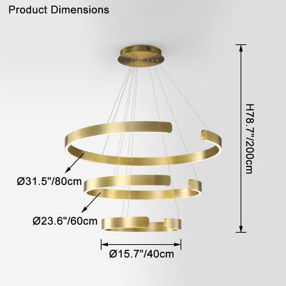 WOMO Tiered Circular Led Chandelier-WM2464