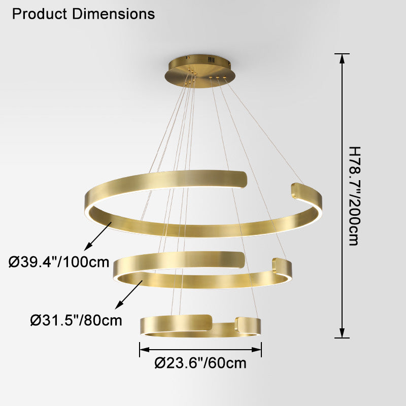 WOMO Tiered Circular Led Chandelier-WM2464