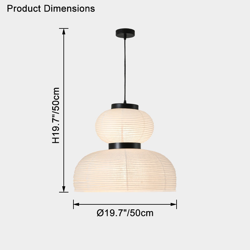 WOMO Round Lantern Fabric Pendant Light-WM2472