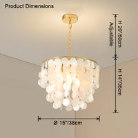 WOMO Capiz Round Chandelier-WM2474
