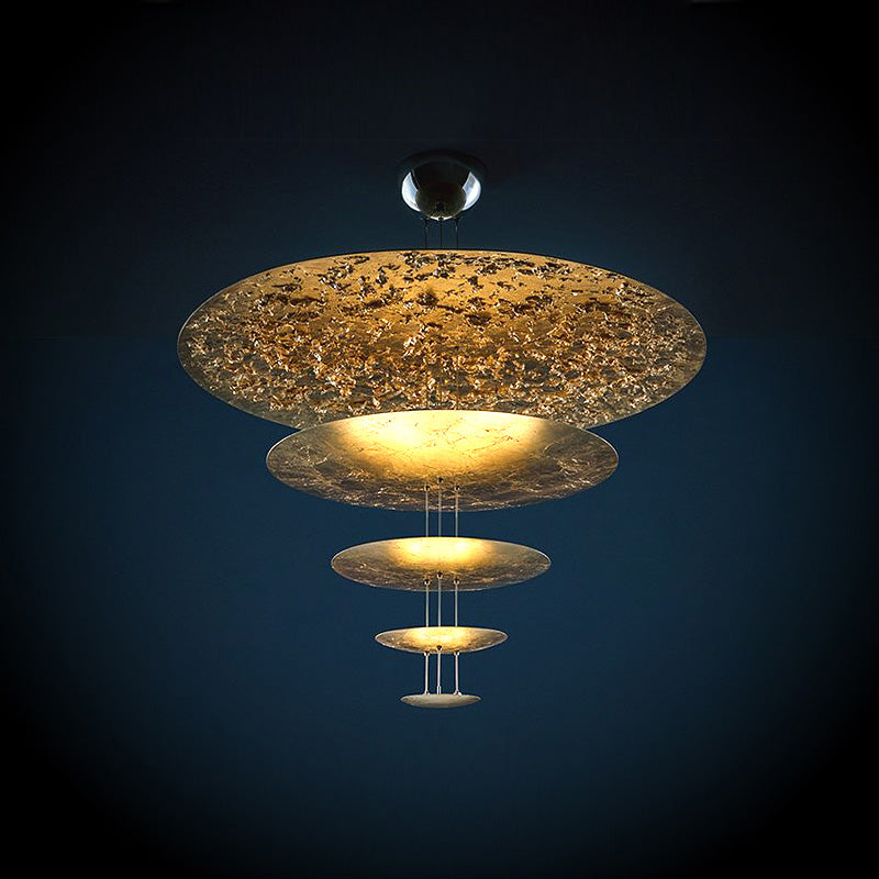 WOMO Gold Tiered Discs Chandelier-WM2475