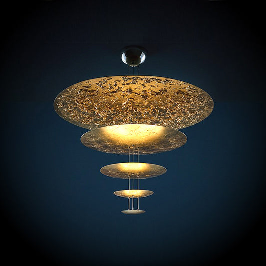 WOMO Gold Tiered Discs Chandelier-WM2475