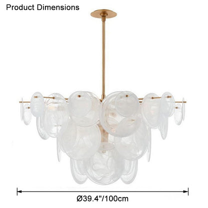 WOMO Textured Glass Disc Chandelier-WM2477