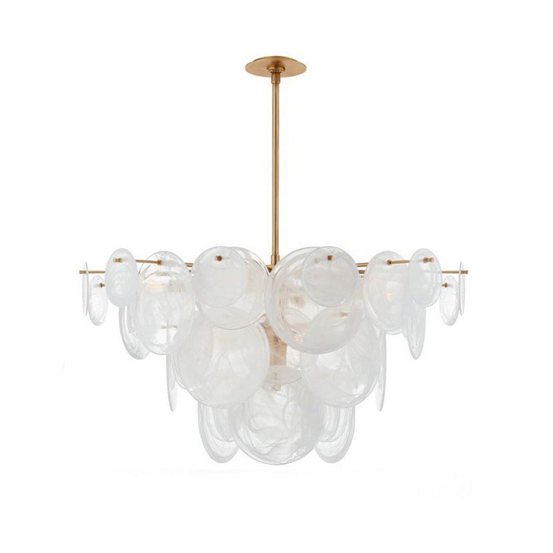 WOMO Textured Glass Disc Chandelier-WM2477