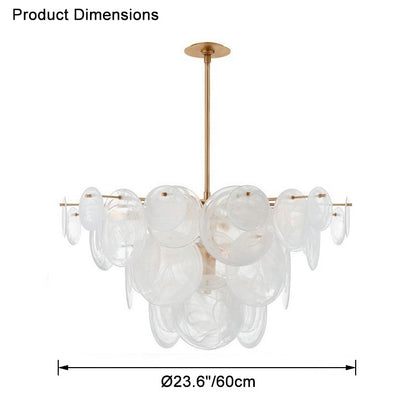 WOMO Textured Glass Disc Chandelier-WM2477