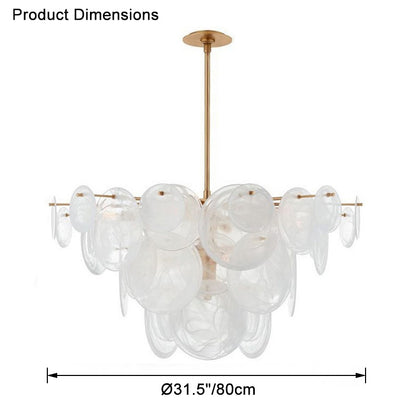 WOMO Textured Glass Disc Chandelier-WM2477