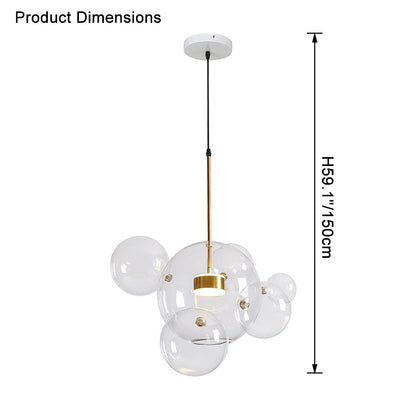 WOMO Glass Bubble Multi Pendant Light-WM2479