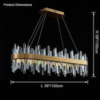 WOMO Long Oval Crystal Chandelier-WM2485c