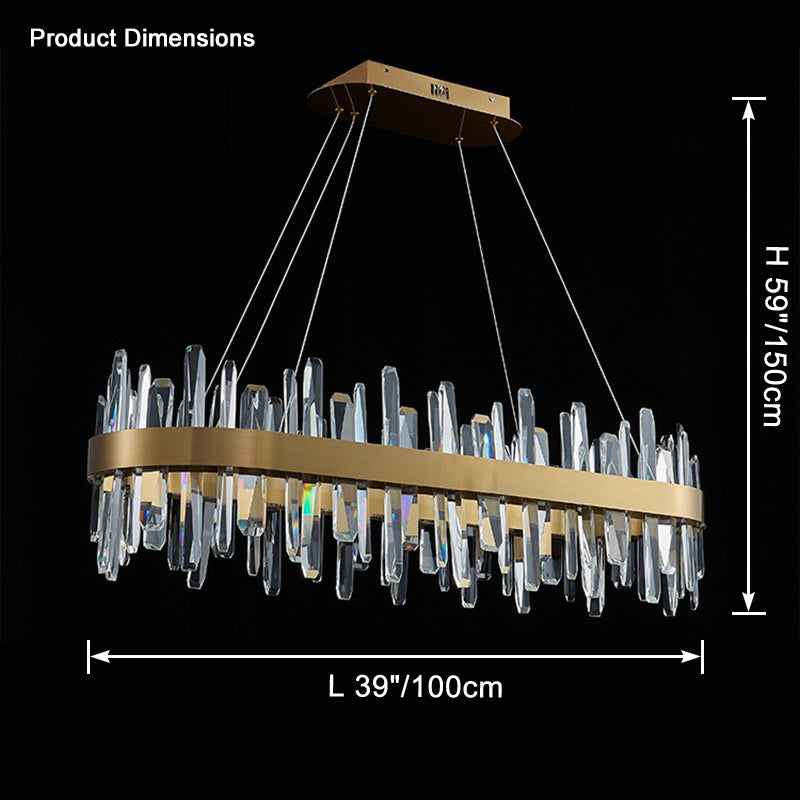 WOMO Long Oval Crystal Chandelier-WM2485c