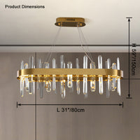 WOMO Long Oval Crystal Chandelier-WM2485c