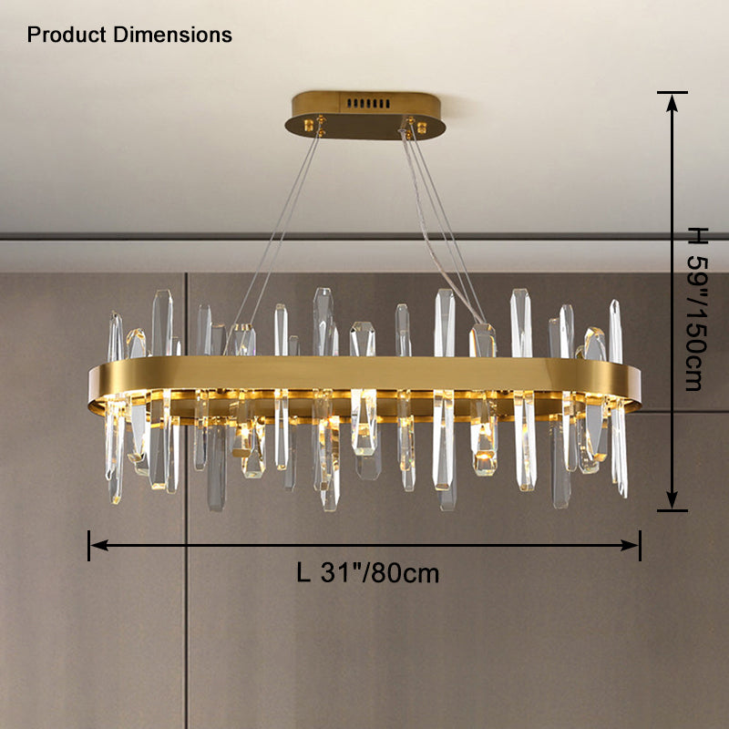 WOMO Long Oval Crystal Chandelier-WM2485c