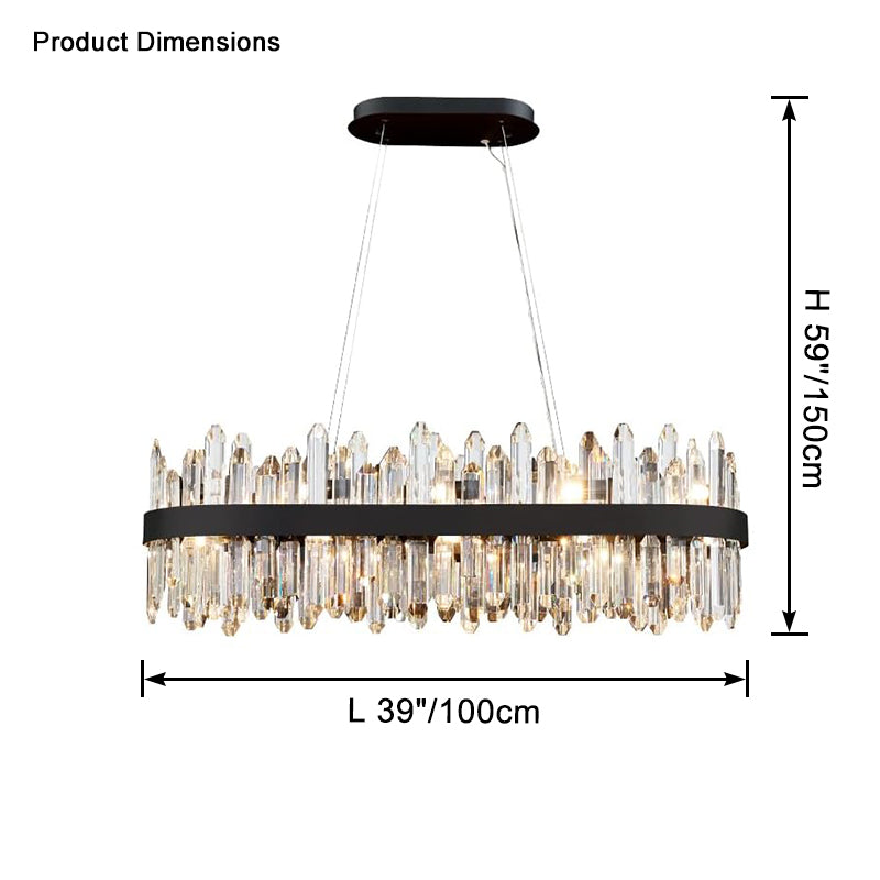 WOMO Rectangular Crystal Chandelier-WM2488b