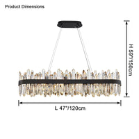 WOMO Rectangular Crystal Chandelier-WM2488b