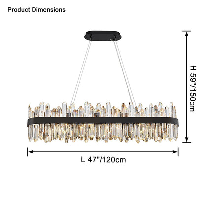 WOMO Rectangular Crystal Chandelier-WM2488b