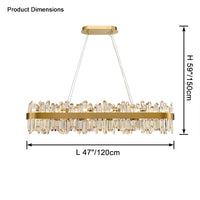 WOMO Rectangular Crystal Chandelier-WM2488b