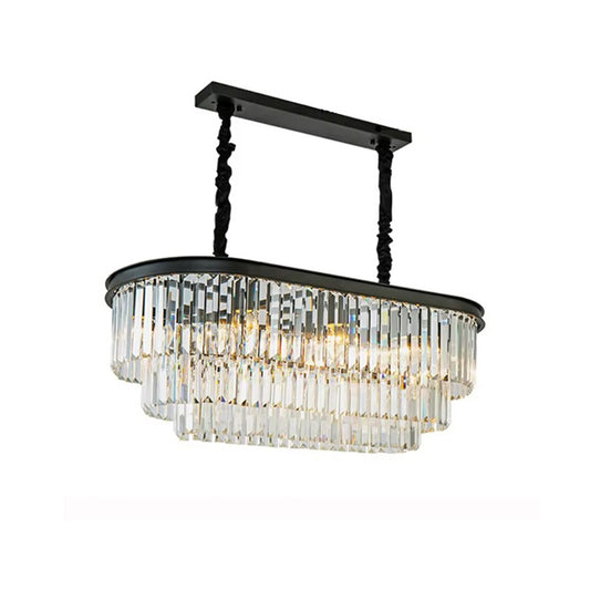 WOMO Tiered Oval Crystal Chandelier-WM2489