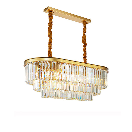 WOMO Tiered Oval Crystal Chandelier-WM2489