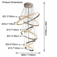 WOMO Tiered Circular Led Crystal Chandelier-WM2491b