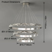 WOMO Tiered Circular Led Crystal Chandelier-WM2491b