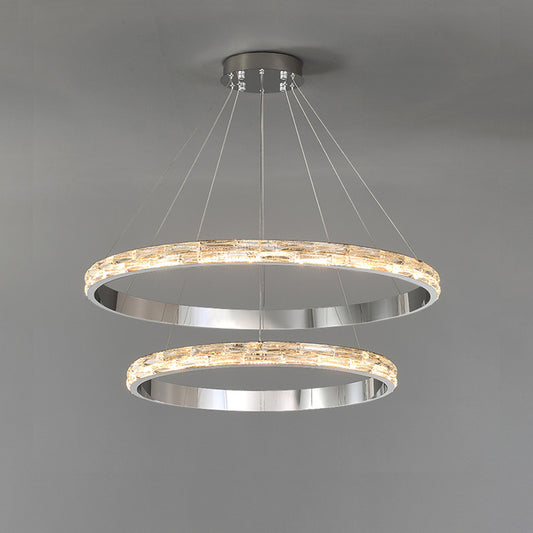 WOMO Tiered Circular Led Crystal Chandelier-WM2491b