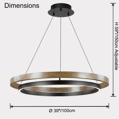 WOMO Wood Circular Led Chandelier-WM2492