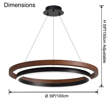 WOMO Wood Circular Led Chandelier-WM2492