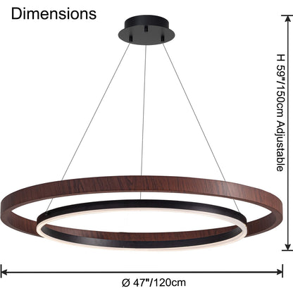 WOMO Wood Circular Led Chandelier-WM2492