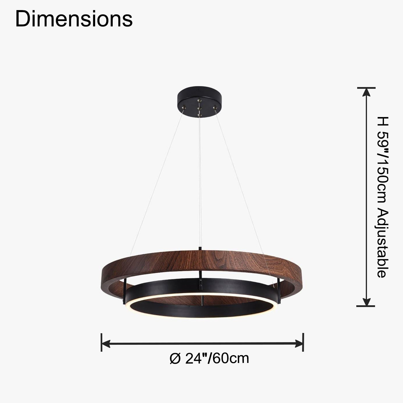 WOMO Wood Circular Led Chandelier-WM2492