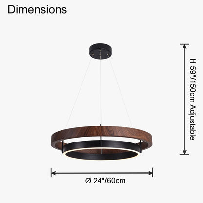 WOMO Wood Circular Led Chandelier-WM2492