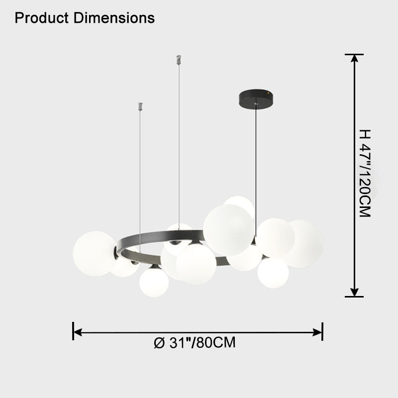 WOMO Circular Frosted Bubble Chandelier-WM2494