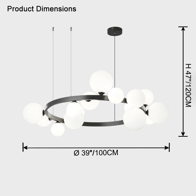 WOMO Circular Frosted Bubble Chandelier-WM2494