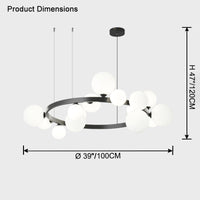 WOMO Circular Frosted Bubble Chandelier-WM2494