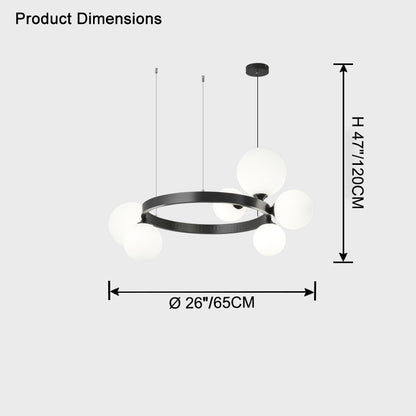 WOMO Circular Frosted Bubble Chandelier-WM2494