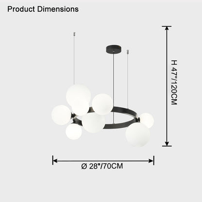 WOMO Circular Frosted Bubble Chandelier-WM2494