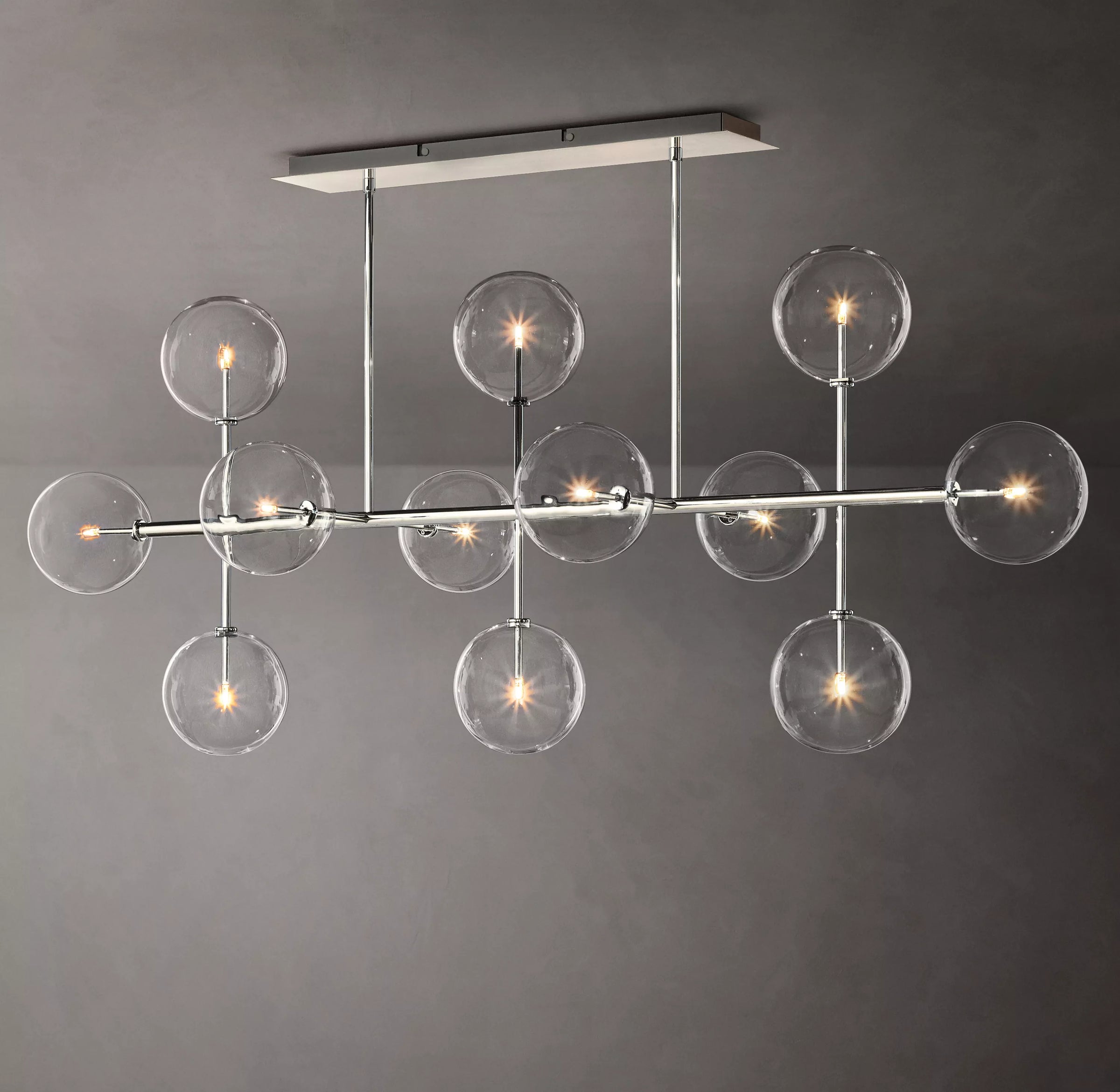 WOMO Linear Sputnik Globe Glass Chandelier - Mobile