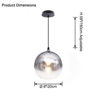 WOMO Coloured Glass Globe Pendant Light-WM2500