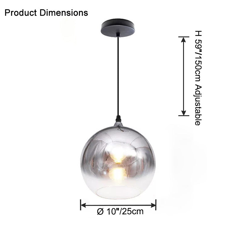 WOMO Coloured Glass Globe Pendant Light-WM2500