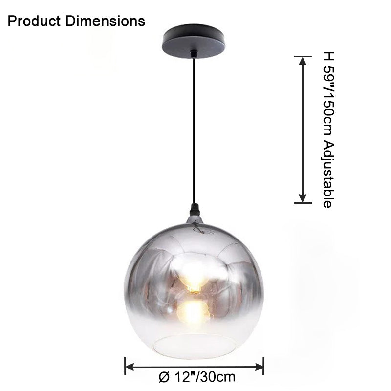 WOMO Coloured Glass Globe Pendant Light-WM2500