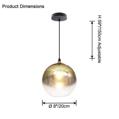 WOMO Coloured Glass Globe Pendant Light-WM2500