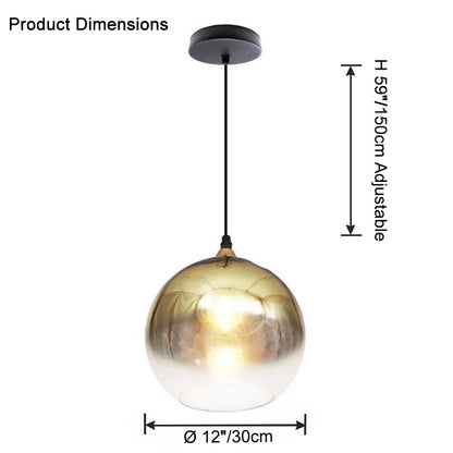 WOMO Coloured Glass Globe Pendant Light-WM2500