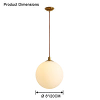 WOMO Frosted Glass Globe Pendant Light-WM2505