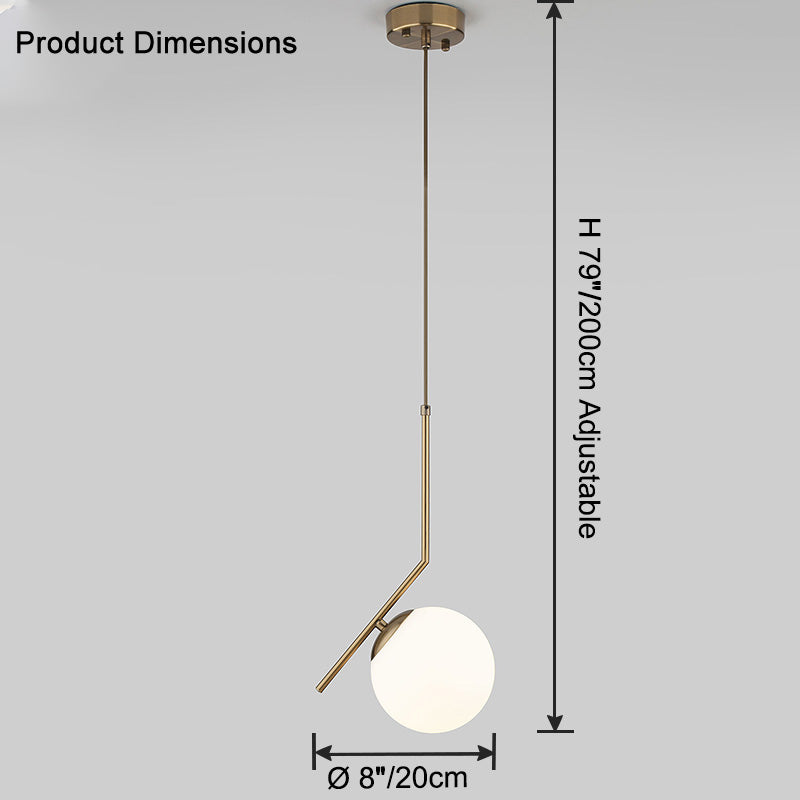 WOMO Frosted Glass Globe Pendant Light-WM2507