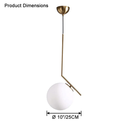 WOMO Frosted Glass Globe Pendant Light-WM2507