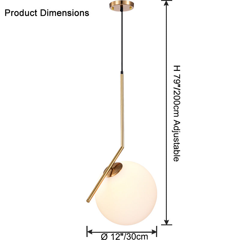 WOMO Frosted Glass Globe Pendant Light-WM2507